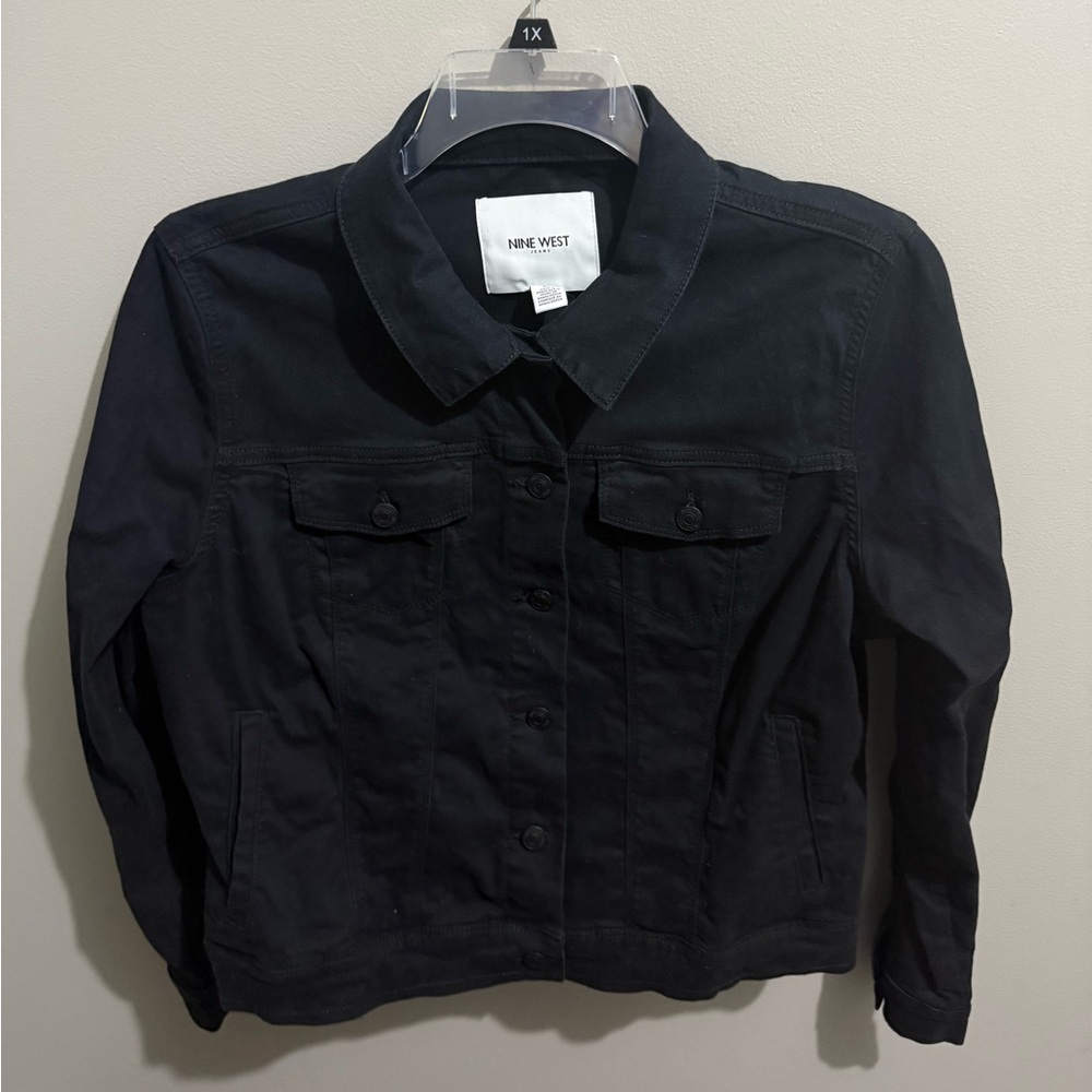 NINE WEST Women's Denim Jean Jacket  black‎ Size XL
